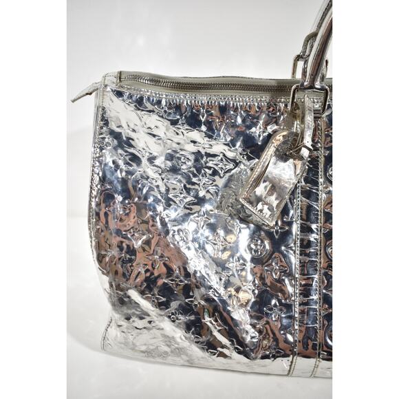 Louis Vuitton Keepall 55 Monogram Miroir Silver Mirror Weekend Travel Duffle Bag - Picture 9 of 16